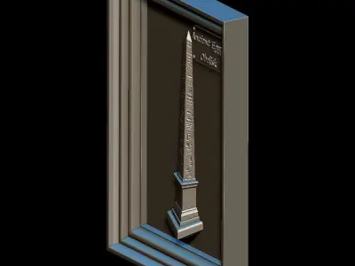 Obelisk with hieroglyphs Panno STL File for CNC Relief engraving 3D model