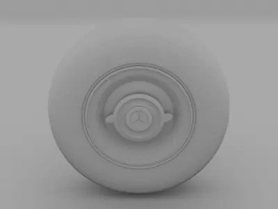 Old Mercedes Wheel Low-poly 3D model