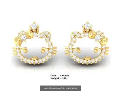 5  Women Special earrings 3dm render detail  3D Model Pack