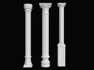 Classical Columns pillar decorate Low-poly 3D model