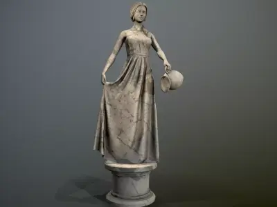 Statue - Water Lady Low-poly 3D model