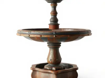 Rustic Outdoor Fountain Model Pack Low-poly 3D model