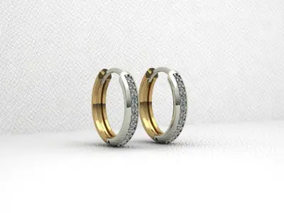 earrings with stones 3D print model