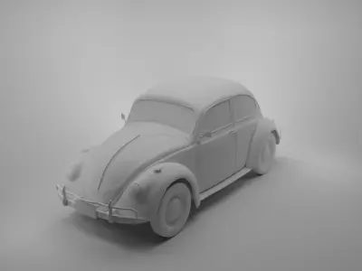 volkswagen beetle car model vintage car 3D model