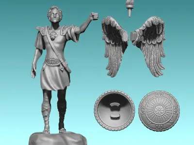 Arch-angel Gabriel - CNC Rounting - Wood - Stone - Metal 3D print model