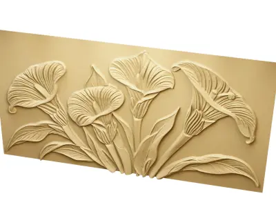 CNC Wall Panels Modern Wall Decor 04 3D model
