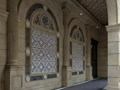 European-style court style 3D model