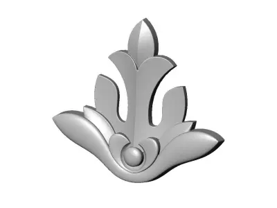 Floral motif rosette applique carving molding relief onlay 3D print model