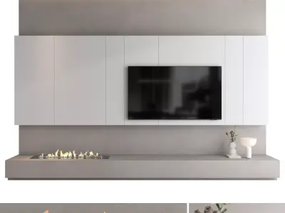 TV wall set 31 3D model