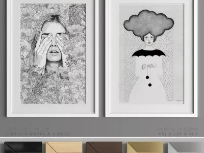 Art Frame A63 Low-poly 3D model