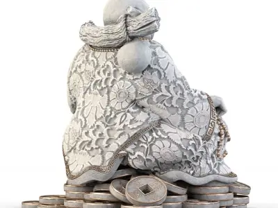 Laughing Buddha Chinese God 3D model