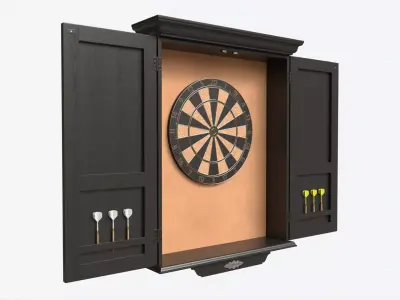 Dartboard Cabinet Classic Open 3D model