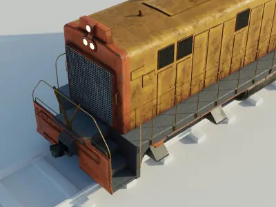 Diesel locomotive 3D model textures PBR 4K Low-poly 3D model