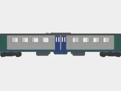 Simple Italian Train Free low-poly 3D model