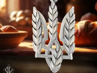 Ukrainian trident pendant 3D print model