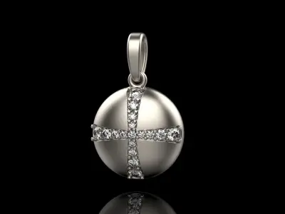 cross hollow pendant model 345 3D print model