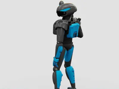 CYBER COP X-200 Rigged for Unreal Engine - Unity - MIXAMO 3D model