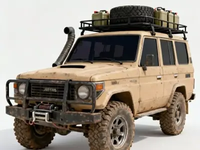 Rugged Desert Survival SUV 3D Model Low-poly 3D model