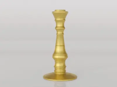 Golden Candlestick Low-poly 3D model