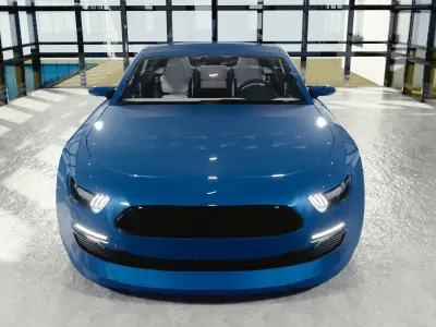 BLENDER EEVEE Brandless Mid Size 4 door coupe Low-poly 3D model