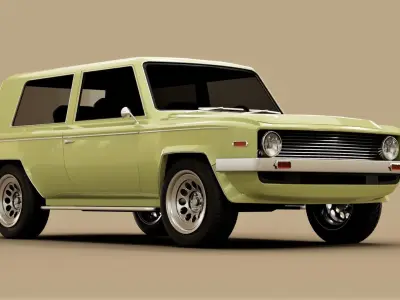 70s generic SUV Low-poly 3D model