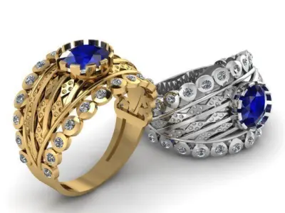 Luxury Wedding ring 3d Printable Model 3D print model