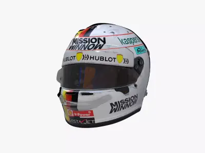 Vettel helmet 2020 Low-poly 3D model
