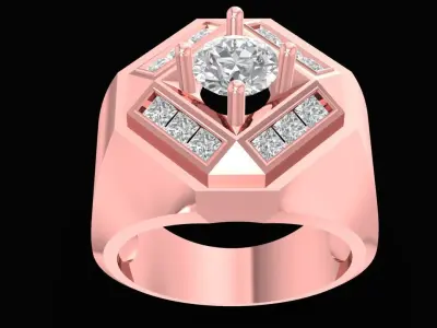 Luxury Geometric Diamond Men Ring  2833 3D print model