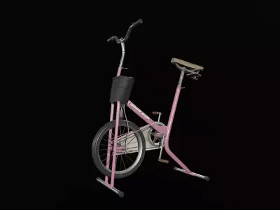 Vintage exercise bicycle Low-poly 3D model