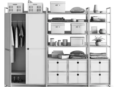 HIBA Wardrobe with decor 3D model