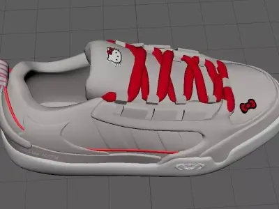 Adidas x Hello Kitty 3D sneakers Low-poly 3D model