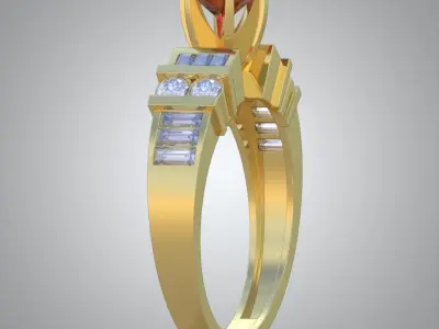 Diamond ring 0475 3D printable model  Free 3D print model