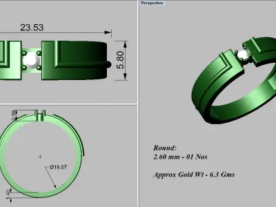 light weight gold diamond rings-C111116SKCH2025987-wt-5-10 3D print model