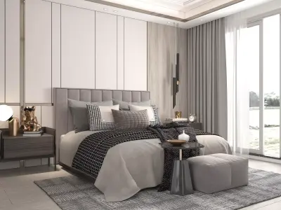 Modern Bedroom Scene 36 3D model