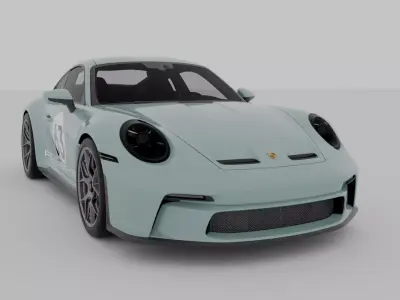 Porsche 911 ST 2024 Realistic Game Ready Rigged Ready  Low-poly 3D model