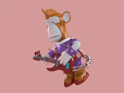 monkey toon yacht chimp club unreal bored mod engine 3D model