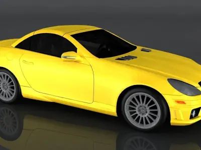 Mercedes-Benz SLK 55 AMG 2008 Low-poly 3D model