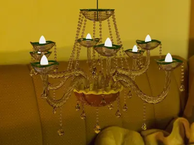 Chandelier with Kazakh ornament 3D model