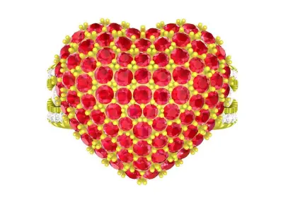 A5675 Luxury Diamond Heart Ring 3D Model 3D print model