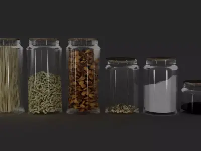 Kitchen set of jars 3D model