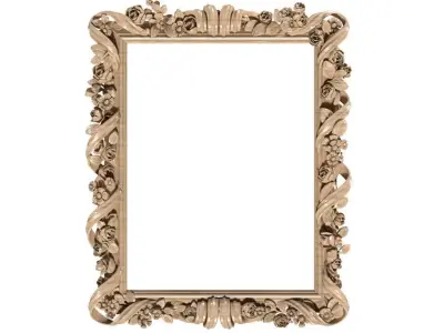 Frame-006 ornate wooden frame 3D model