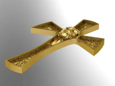 Jesus Cross pendant theme 1 3D print model