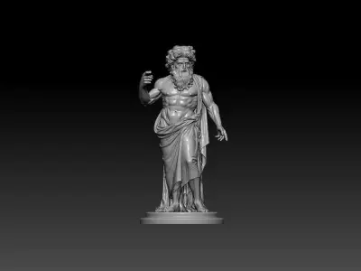 Zeus Greek God Statue - High Detail 3D Printable Sculpture 3D print model