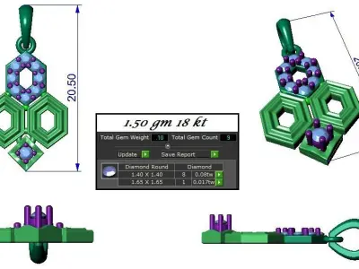 Pendant Earrings combo - 318 3D print model