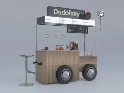 Pastry cart 3D model
