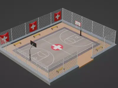 Basketball Stadium - Switzerland Low-poly 3D model