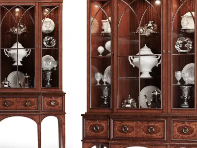 Century - Wellington Court Breakfront Display Cabinet 30H-423 3D model