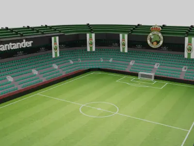 Racing Santander Football Stadium Low-poly 3D model