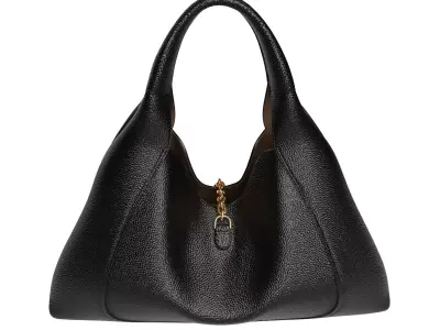 Black Leather Softbit Maxi Bag Low-poly 3D model