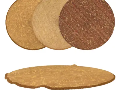 Round Rug Set 206 3D model